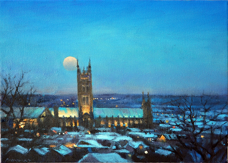 7. Canterbury Cathedral (moon rise) 29 x 21cm