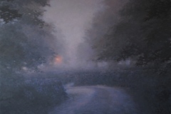 2. ‘Night Walk, Devon 3’, 92 x 92cm, Oil on wood panel