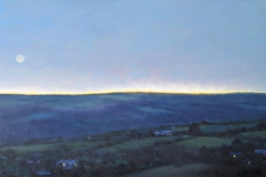 SOLD - Moonrise, 63 x 31cm, oil on wood panel