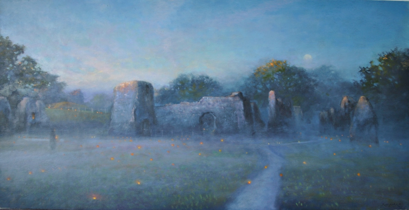 Lewes Priory - painting by Ric W. Horner