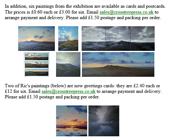 Postcards & Greetings Cards of Ric Horner's paintings